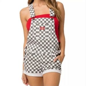 NWOT Dickies Checkered Overall Shorts